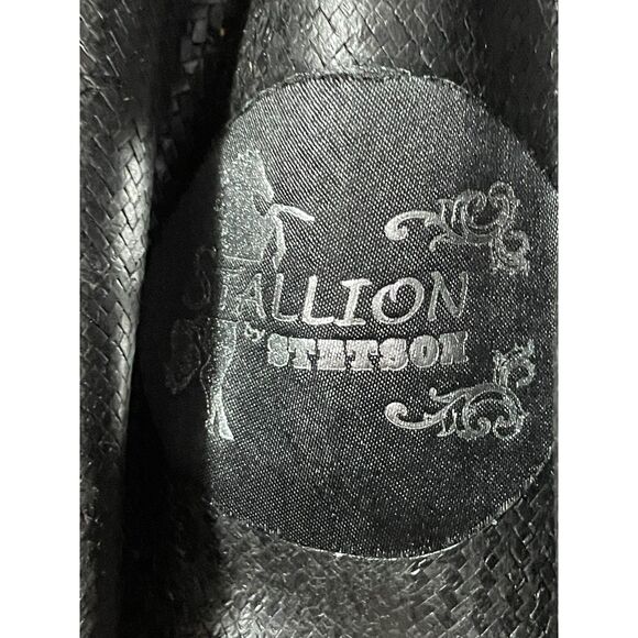 Stetson Stallion Black Straw Cowboy Hat Medium Mexico Western Wide Brim - Picture 6 of 7